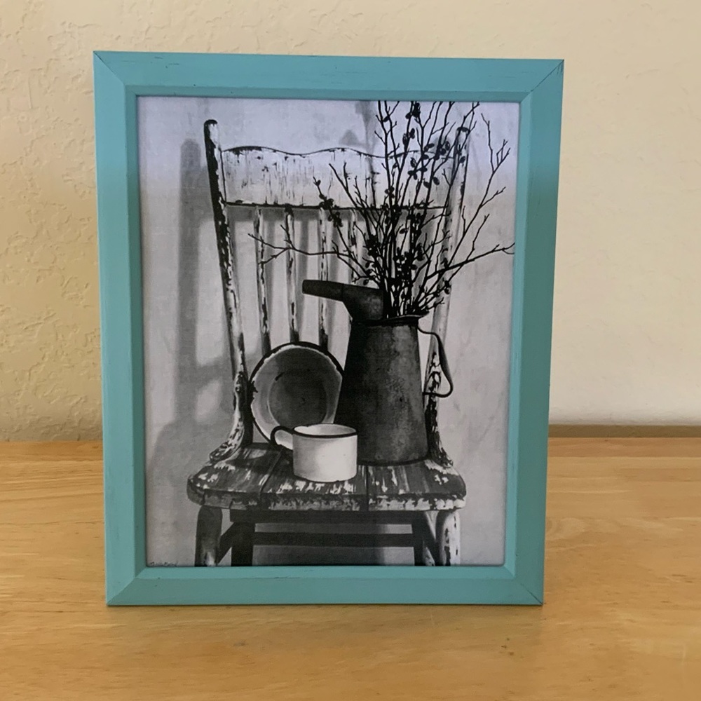 Farmhouse Primitive country chair picture 8x10 w/frame